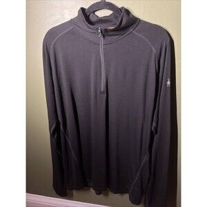 Smartwool 1/4 Zip Pullover Mens XL Black Merino Wool 150 Thermal Base Layer